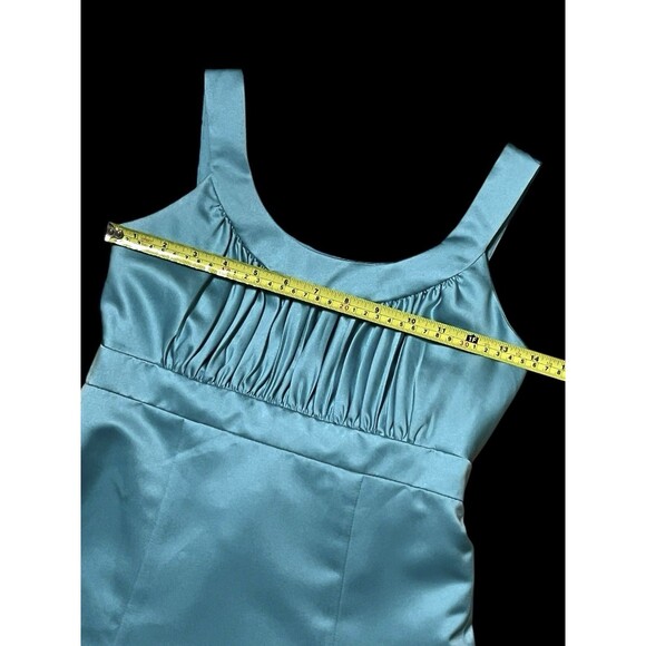 David’s Bridal JB3555 Junior Bridesmaid A-line Gown Pool Blue Aqua Sz 12 - Picture 8 of 10